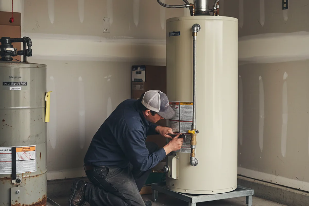 Water heater and shutoff valve replacement in San Pierre