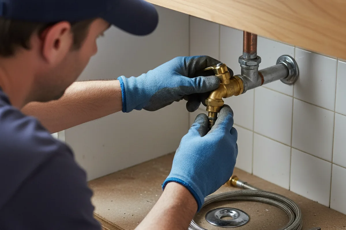 Shutoff valve and fitting work during Emergency Plumbing in San Pierre